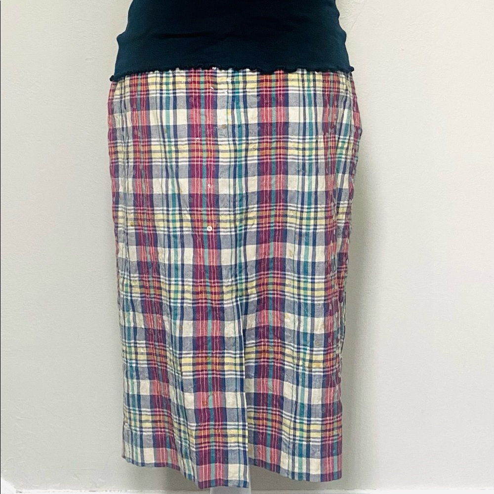 NWT Cynthia Rowley Plaid Sequin Skirt